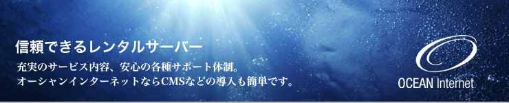 大容量サーバーシステム・充実のサービス内容、安心の各種サポート態勢。オーシャンインターネットならCMSなどの導入も簡単です。